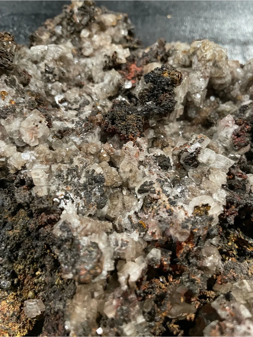 Massive crystal cluster. Goethite from Mexico. Comes with a stand.